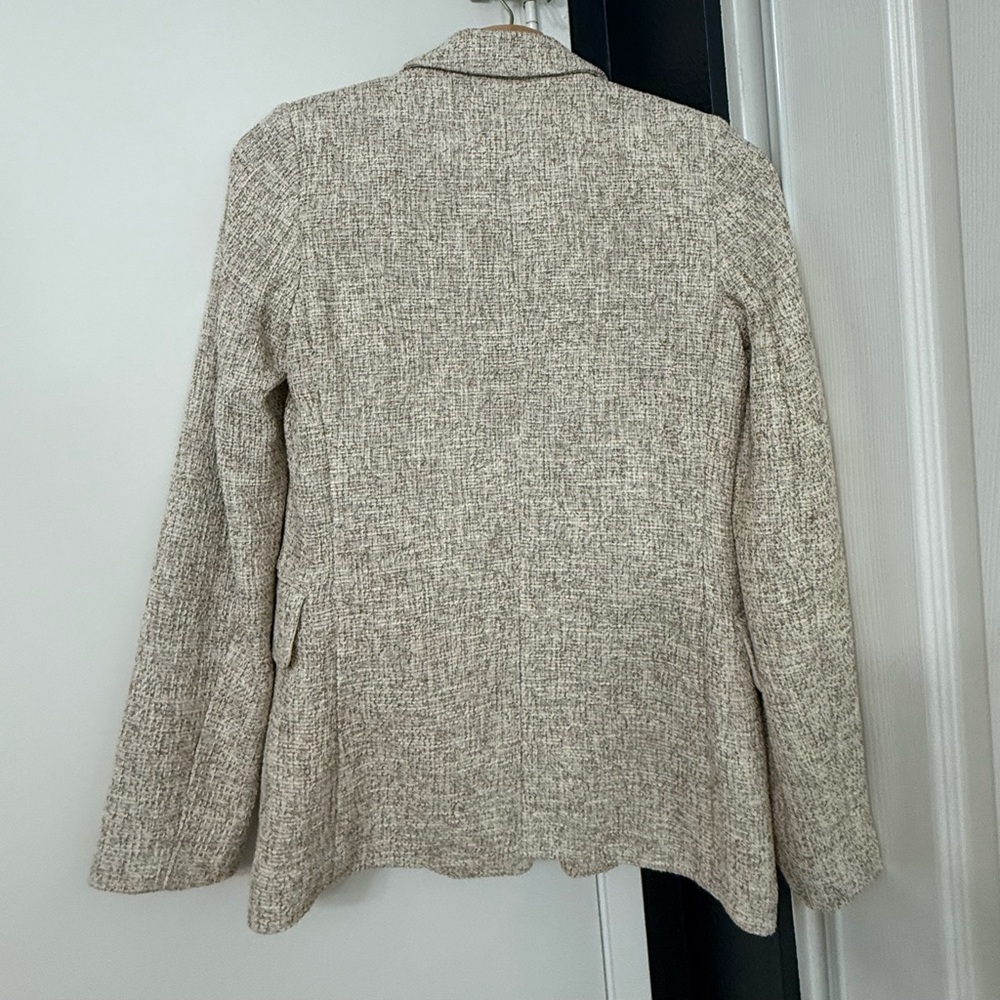 H&M Tweed Cream and Beige Blazer - Picture 2 of 4